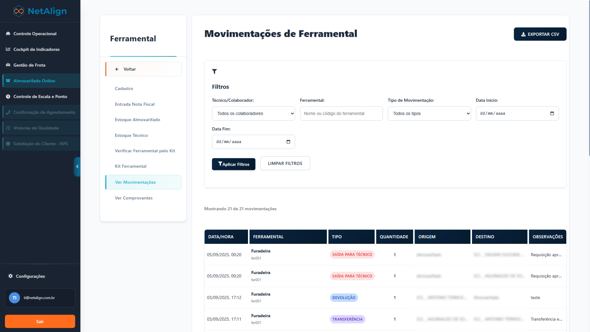 Inventário Online - Tela 4