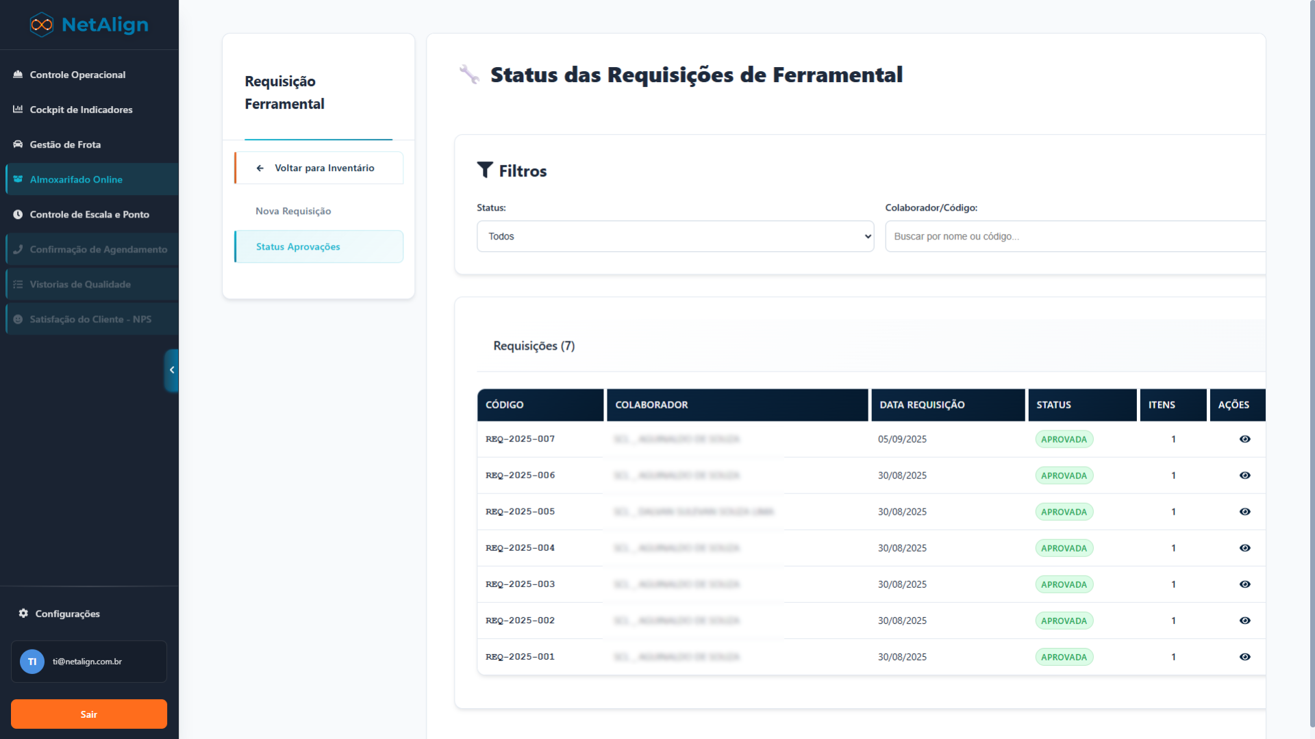 Inventário Online - Tela 5