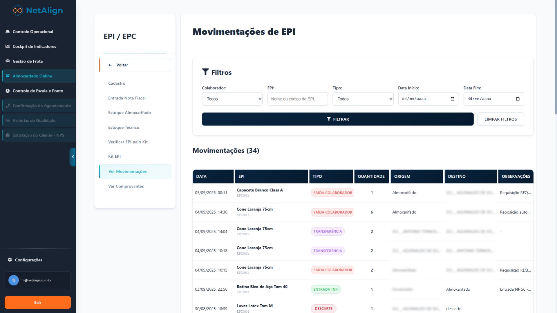 Inventário Online - Tela 6