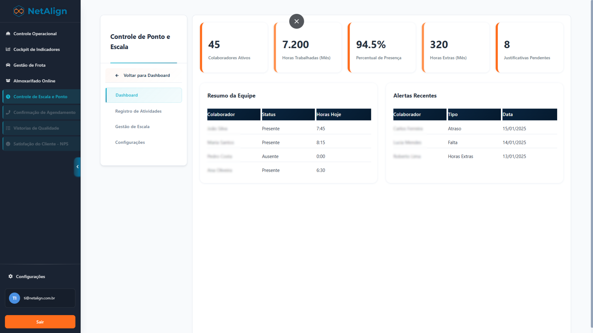 Controle de Ponto - Tela 1